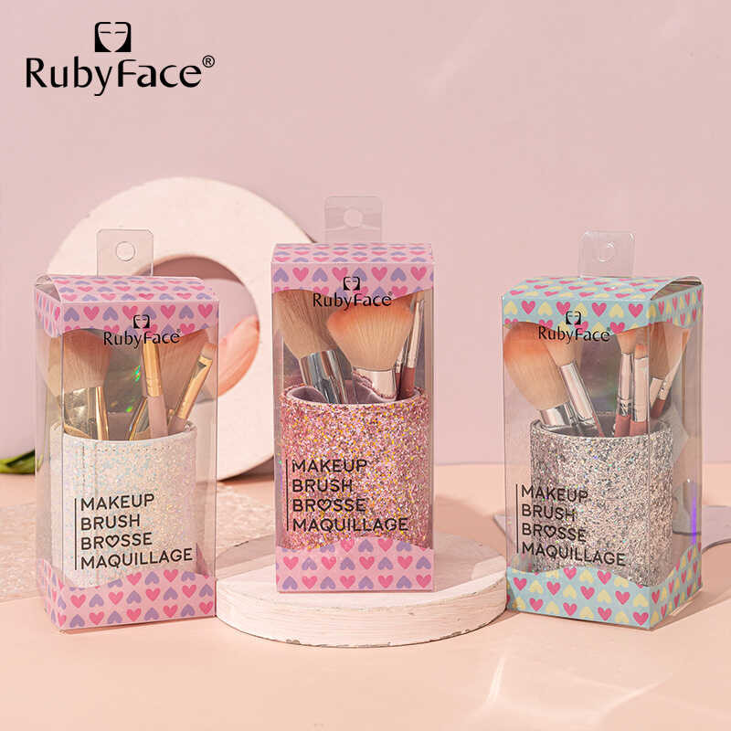 5E Bucket 3 Rubyface Pack 5-Piece Brush PVC Gift Box Ultra-Fine Fiber ...