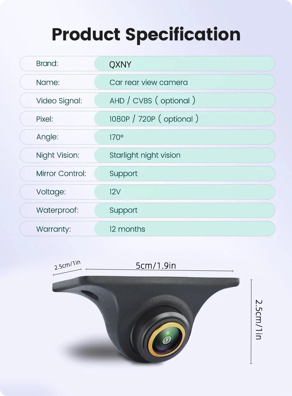 AHD1080P Side Rear and Front View Backup Camera CVBS Reverse Cam Full ...