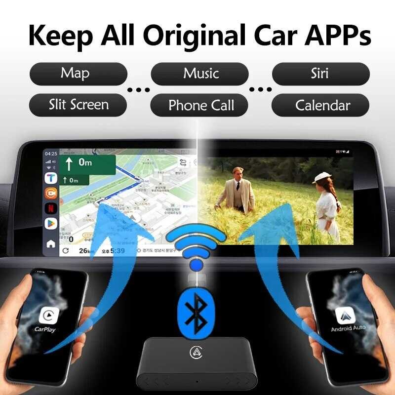 2 New In1 Carplay& Android Auto Mini Box Adapter Wired To Wireless ...