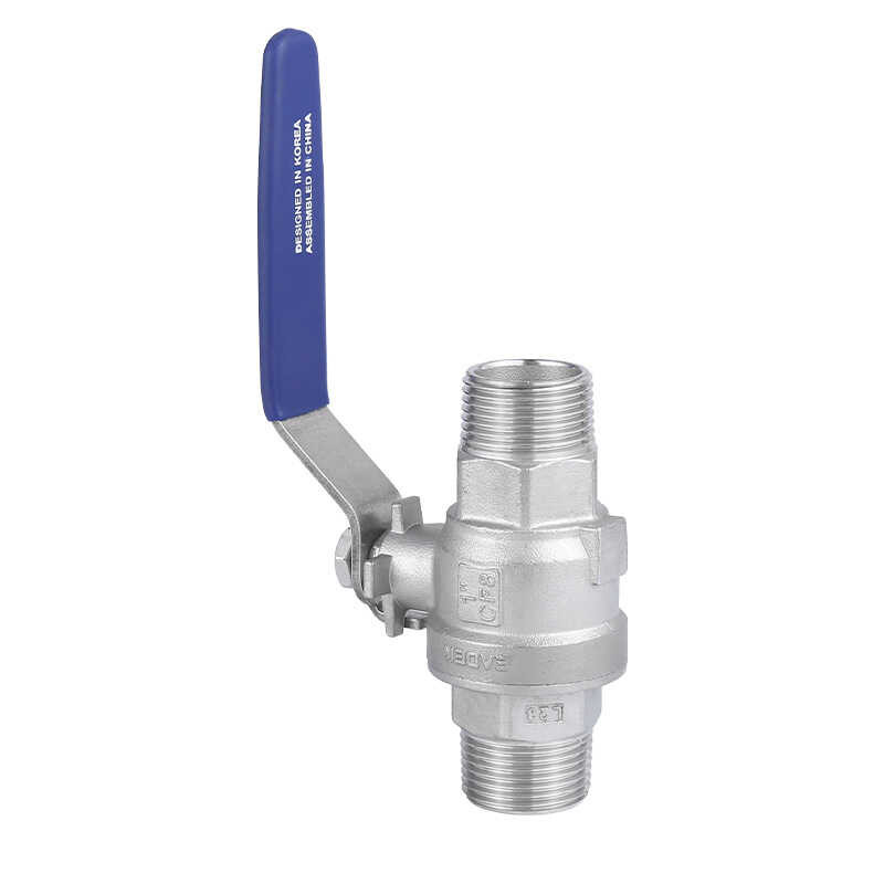 304 Stainless Steel 2Pc Double External Thread Ball Valve, External ...