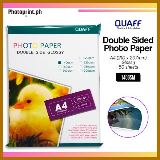 QUAFF Double Sided Photo Paper A4 Size Back to Back Printing (50 sheets ...