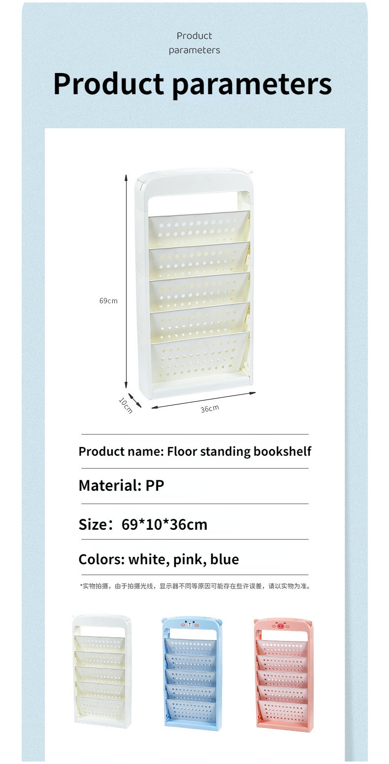Movable Bookshelf with Wheel Classroom Desktop Textbook Storage Rack ...