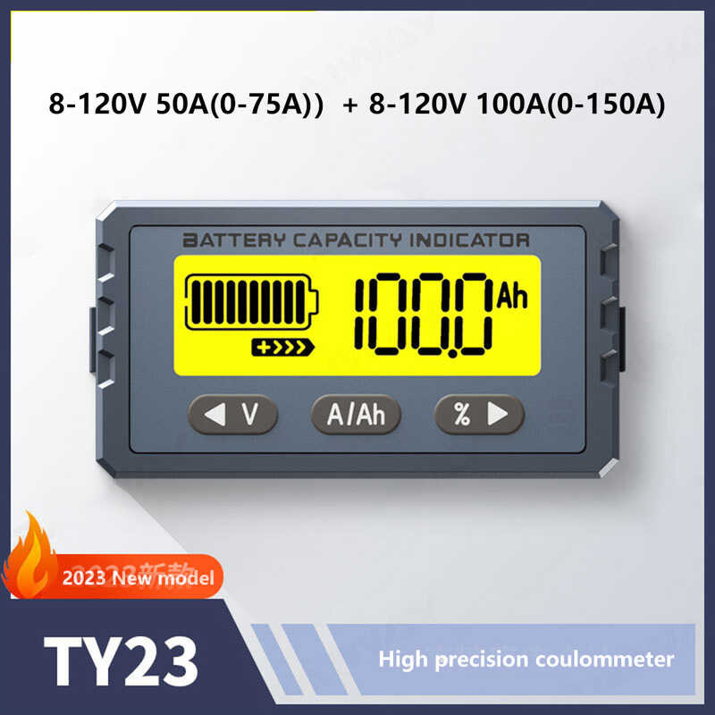 Battery Ty23 Tester 8V- 120V 50A 100A Coulomb Counter Meter Capacity ...