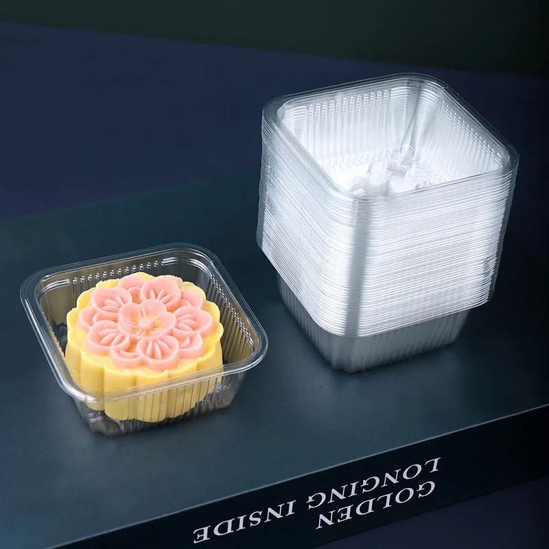 100pcs Food Grade Mooncake Box Transparent Mooncake Tray Dessert Bread ...