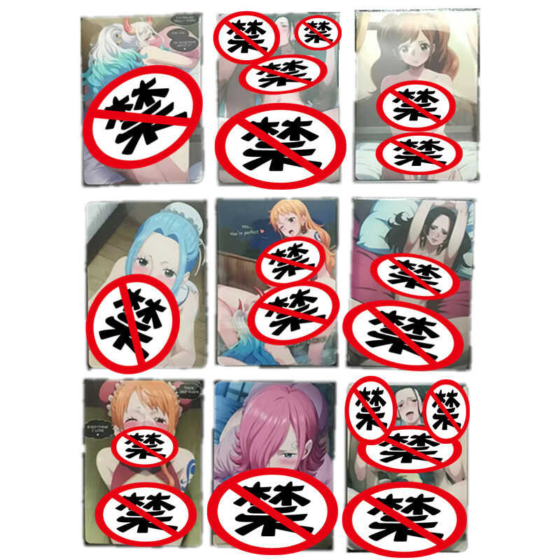 Anime 9Pcs/Set One Piece Homemade Opcg Nami Robin Yamato Sexy Naked DIY