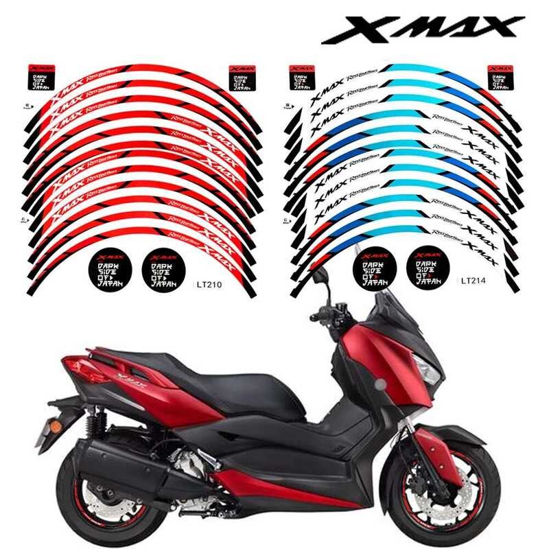 Reflective ☽ Motorcycle Wheel Hub Sticker Scooter Rim Stripe Tape Decal ...