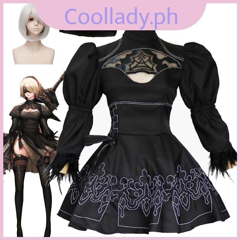 NieR Automata 2B YoRHa No.2 Cosplay Costume Dress Full Set Outfit ...