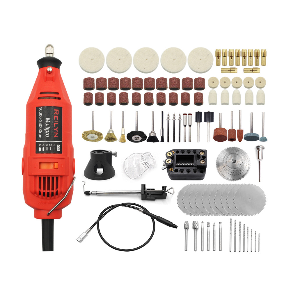 Reilyn 180W Mini Drill DIY Dremel Tool Machine with 105pcs Accessories ...