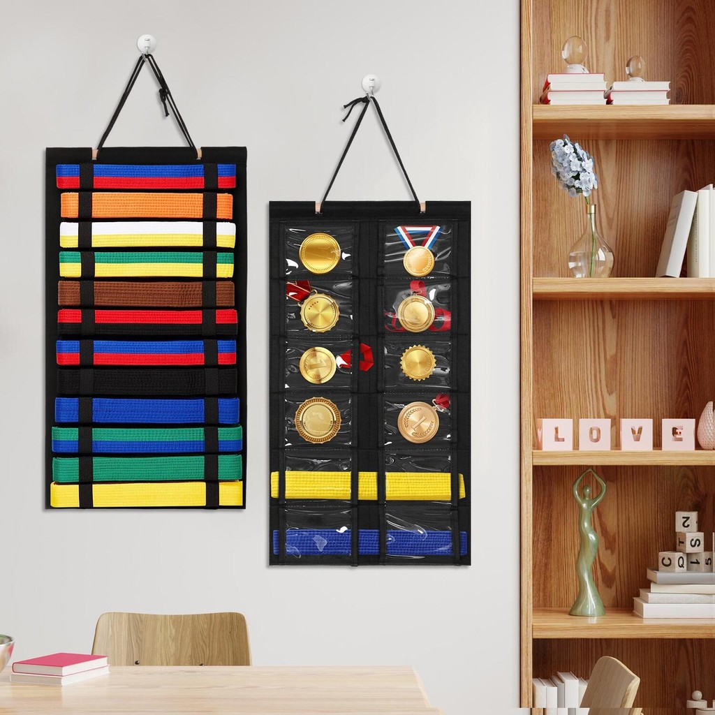 Hanging Medal Rack Taekwondo Belt Display Holder For Martial Arts ...