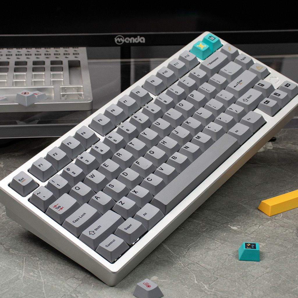 Laboratory Keycaps Gray PBT Dye-sub Cherry profile keycaps set for ANSI ...