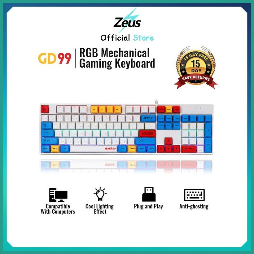 Zeus® Gundam Mechanical Gaming Keyboard Cartoon Fashion Keypads GD99 ...