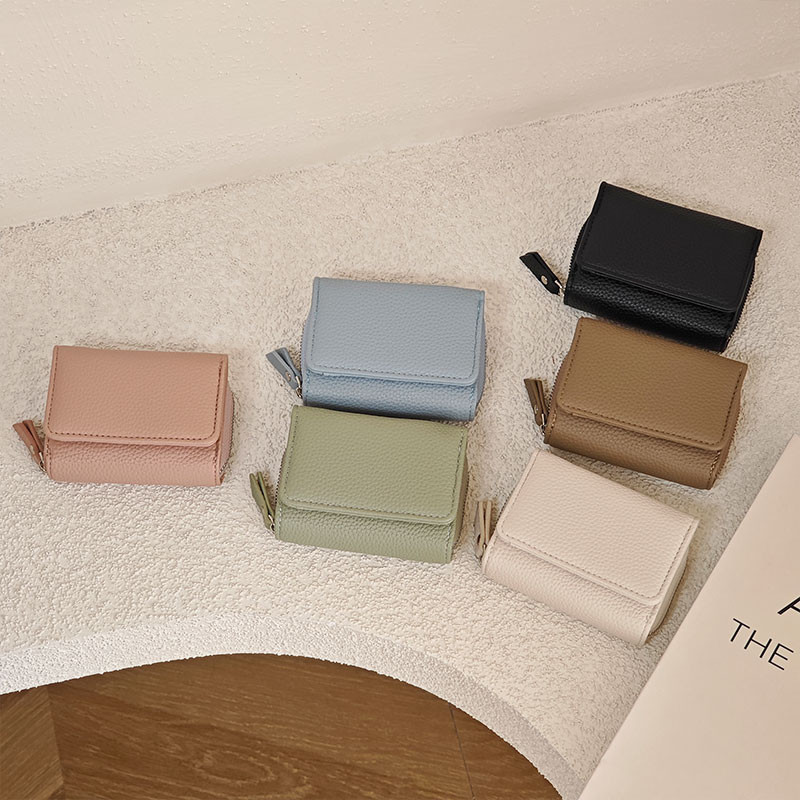 Foldable Women's Simple Wallet – Short Multifunctional PU Leather Card ...