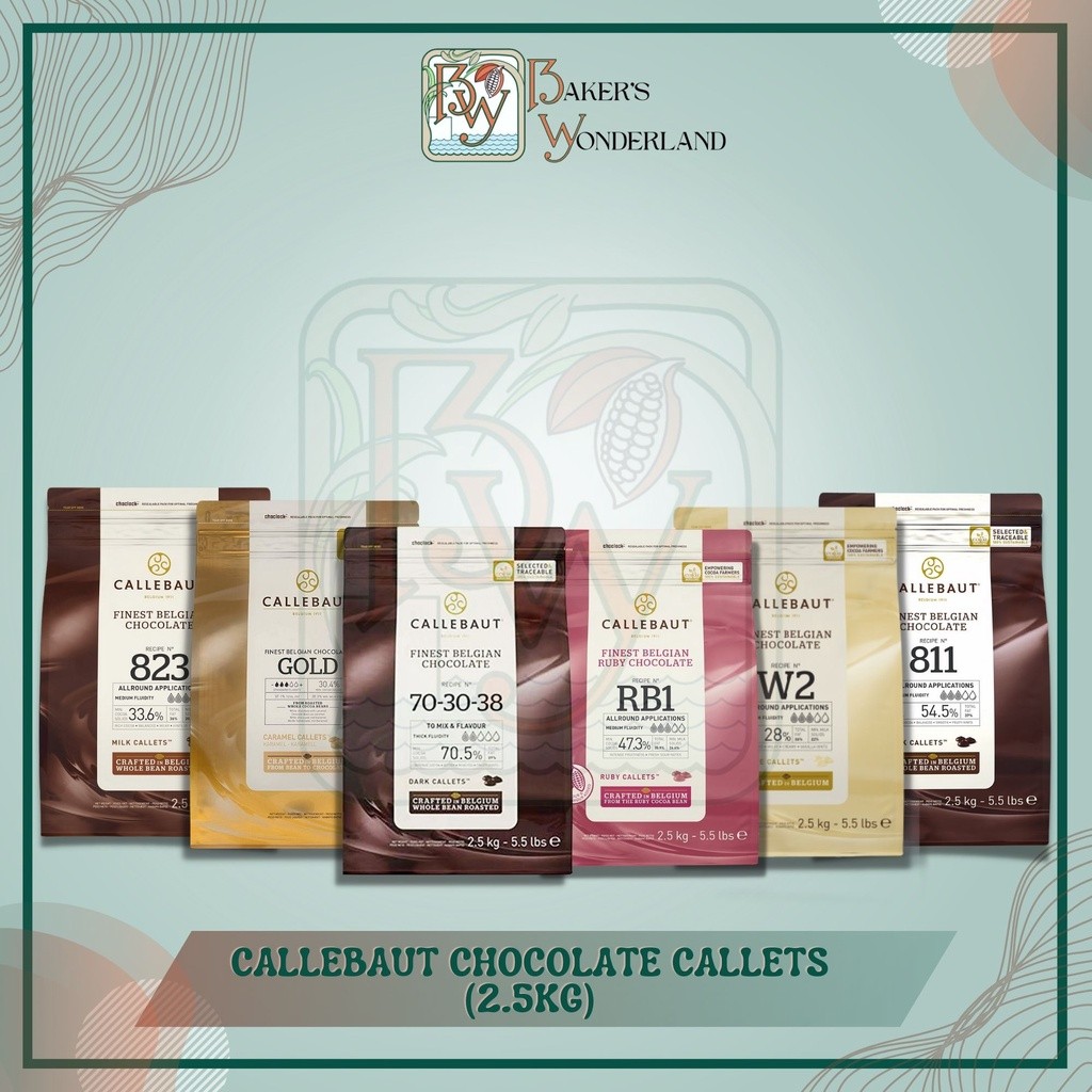 ♞Callebaut Chocolate 2.5kg (811, 823, W2, Velvet, Gold & Ruby) | Shopee ...