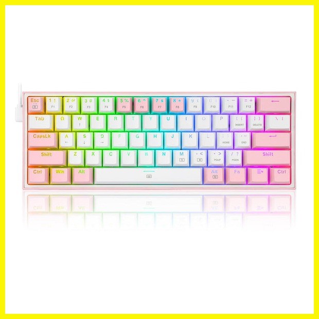 Redragon K617 Fizz 60 Keys Compact USB Wired TKL Mechanical Gaming ...