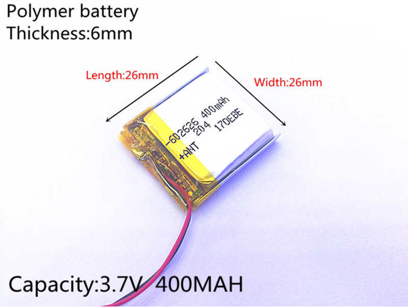 E1 400Mah 3 3.7V 602626 602525 Lithium Polymer Li-Po Li Ion ...