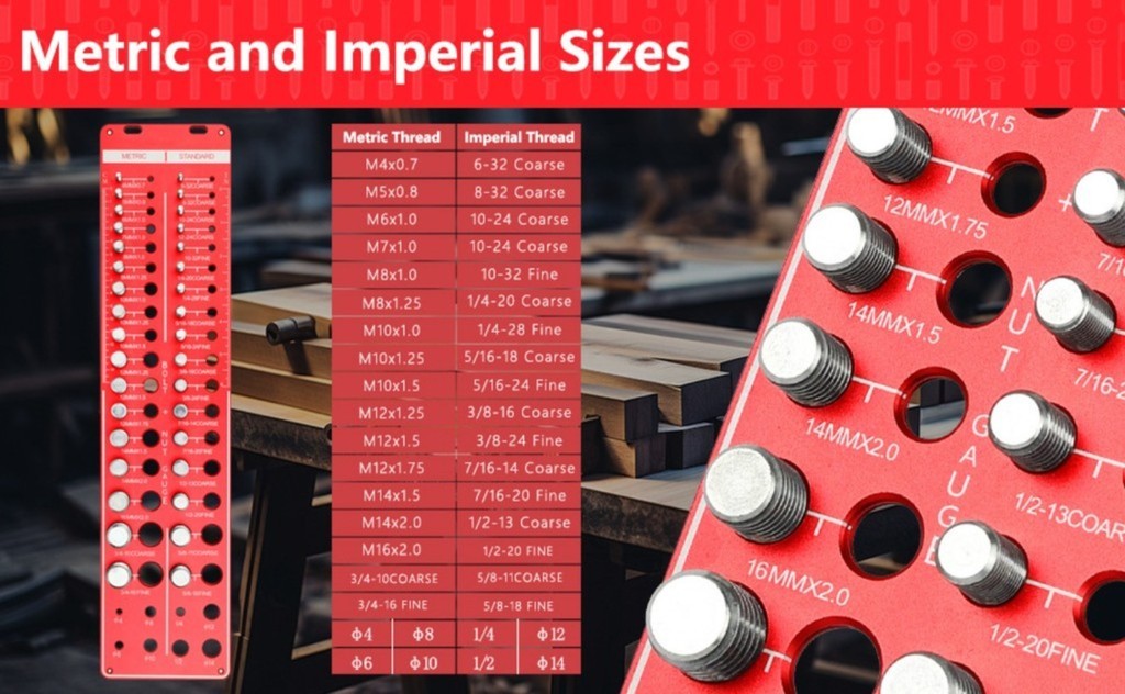 Nut and Bolt Thread Checker Screw Thread Gauge Standard Thread ...