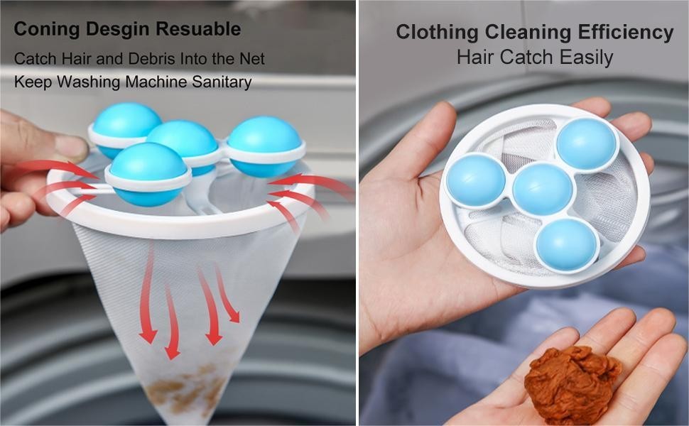 Floating Washing Machine Mesh Net Filter / Pet Fur Hair Remover Catcher ...