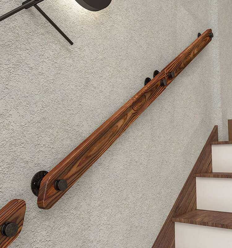 Nordic solid wooden staircase handrail, indoor railing, kindergarten ...