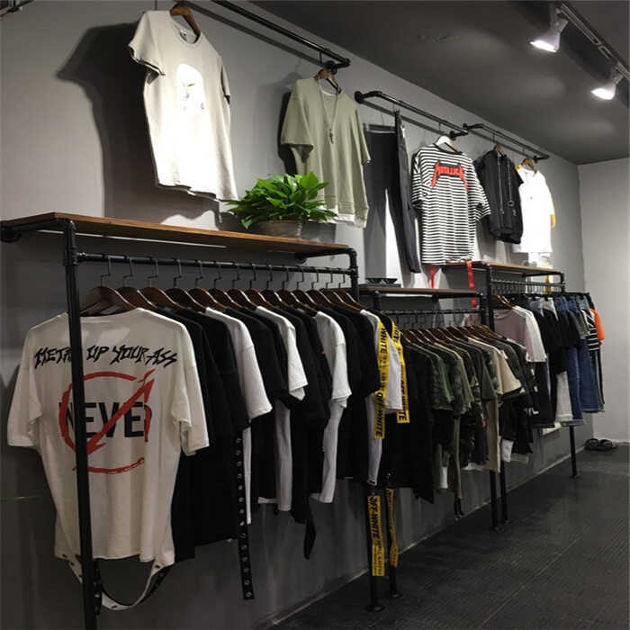 Combination Retro Mall Display Rack, Floor Standing, Wall Mounted, Side ...