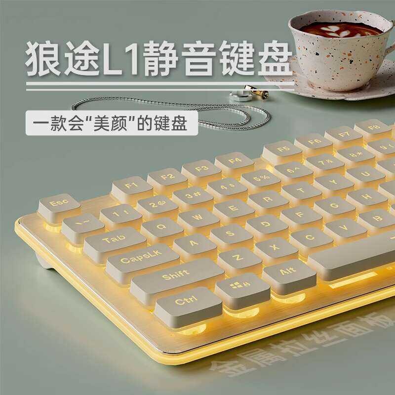 Silent Keyboard Mechanical Touch Wired Desktop Laptop Female Office ...