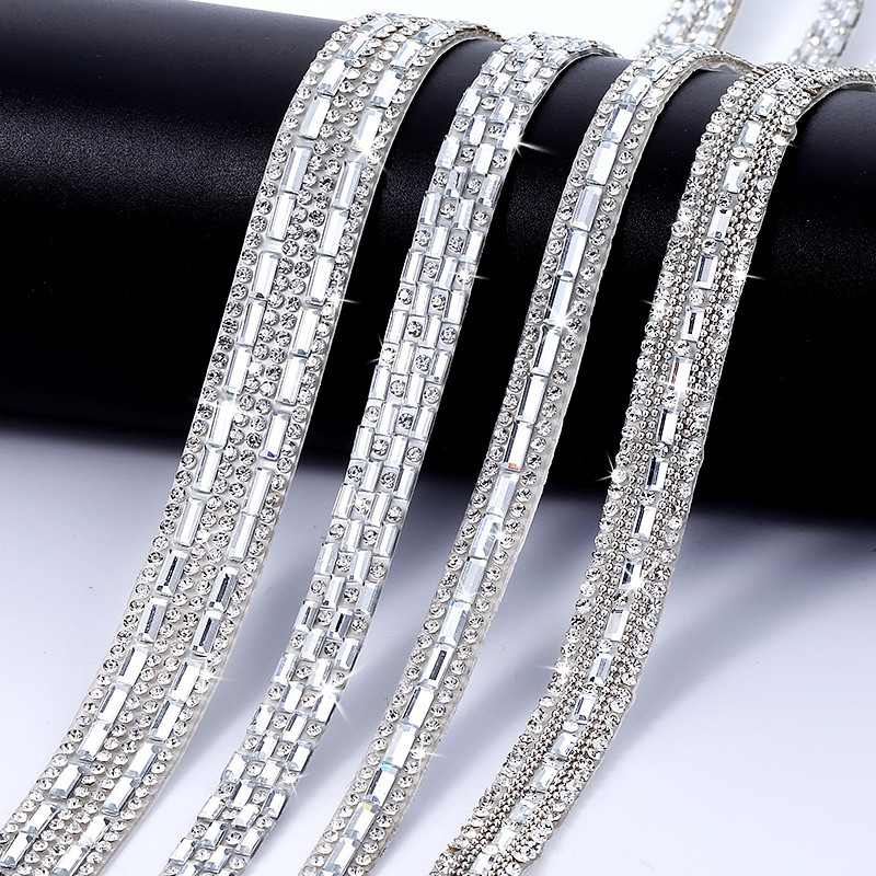 1yard Self Adhesive Clear Glass Rhinestone Trim Tape Strass Crystal ...