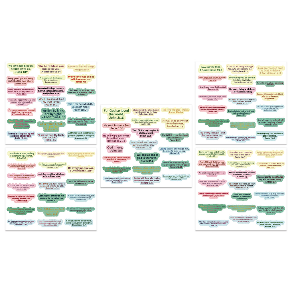 100 Pcs Inspirational Bible Verse Faith Stickers,Jesus Religious ...