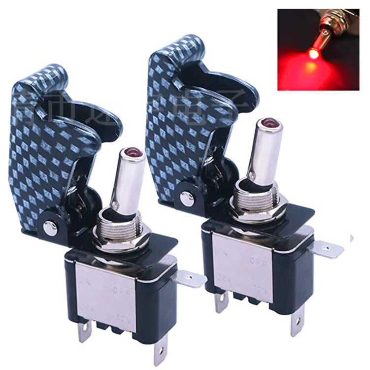 ASW-07D-2 LED Illuminated Toggle Switch - 12V 30A, Red Light, SPST On/Off For Cars, Boats, Trucks - View #2