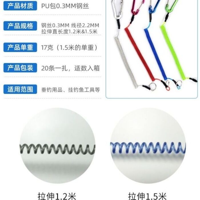 ZZHXSM Fishing Coiled Lanyard Stainless Steel Wire Rope | Anti-Loss Tool Tether For Outdoor Gear