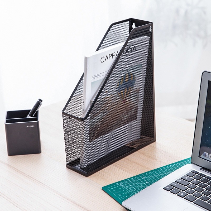 Deli Desktop File Holder Magazine document Oganizer Storage Rack 9186 ...
