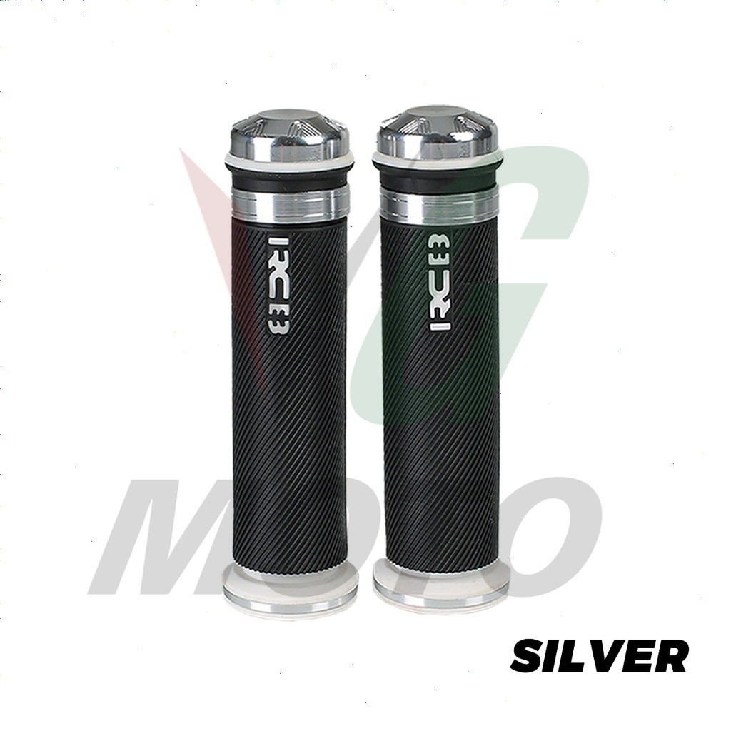 RCB Motorcycle Handle Grip Non-slip Rubber With Alloy Bar End Universal ...