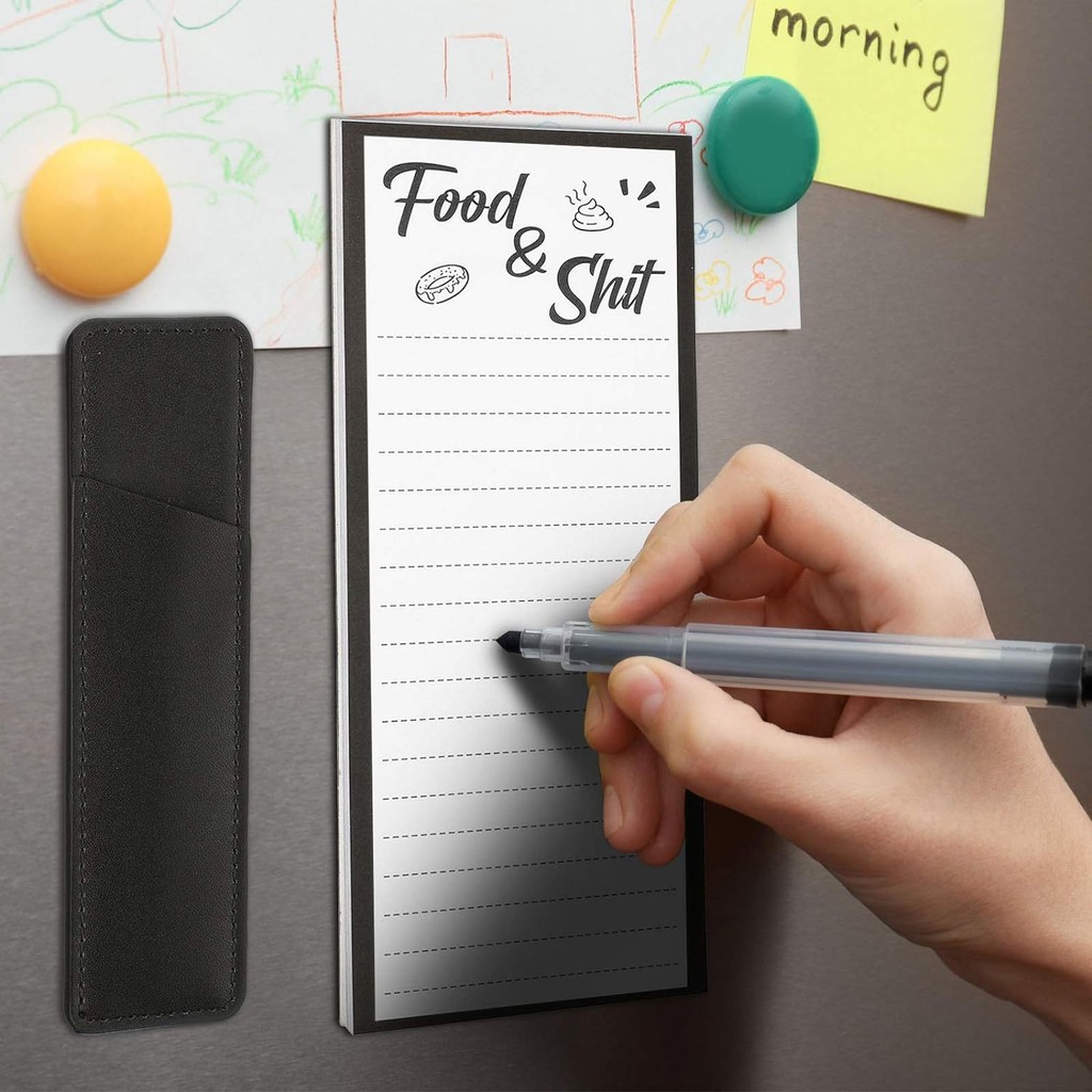 Ossayi Magnetic Notepads for Fridge With Pen Holder 50 Sheets Flexible ...