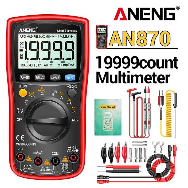 0 ANENG An870 Digital Multimeter 19999 Counts True Rms Multimeters Ac ...