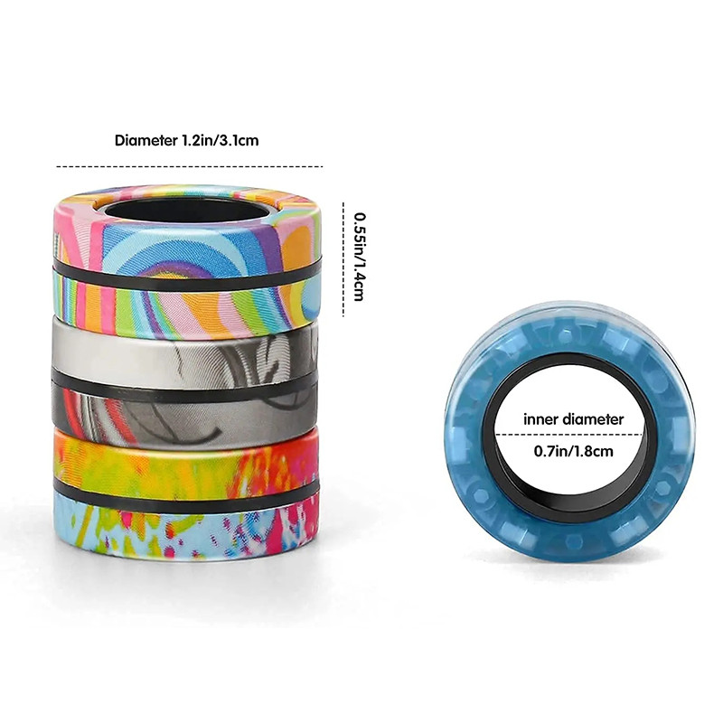Magnetic Spinner Rings Fidget Toy Set Adult Fidget Magnets Fidget Pack ...