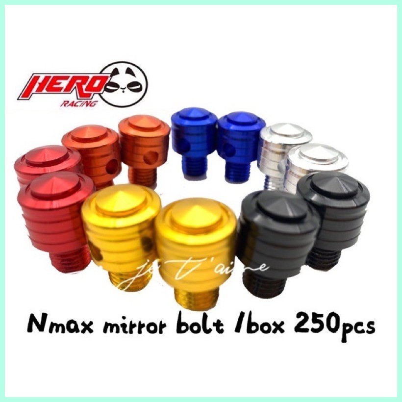 ๑ Motorcycle Nmax /Aerox Side Mirror bolt Set Racing HERO | Shopee ...