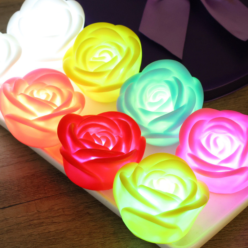 Color Changing Rose Flower Lamp - Valentine's Day Atmosphere Ornament ...