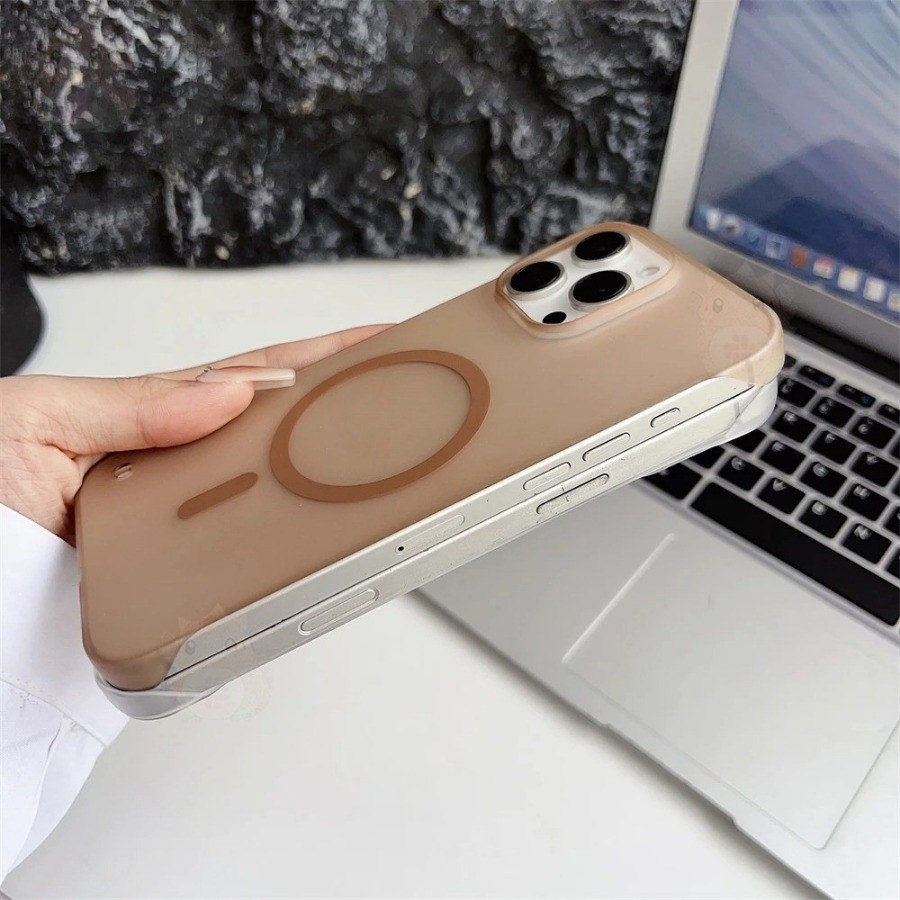 Matte Borderless Clear Magnetic Phone Case For iPhone 16 15 14 13 12 11 ...
