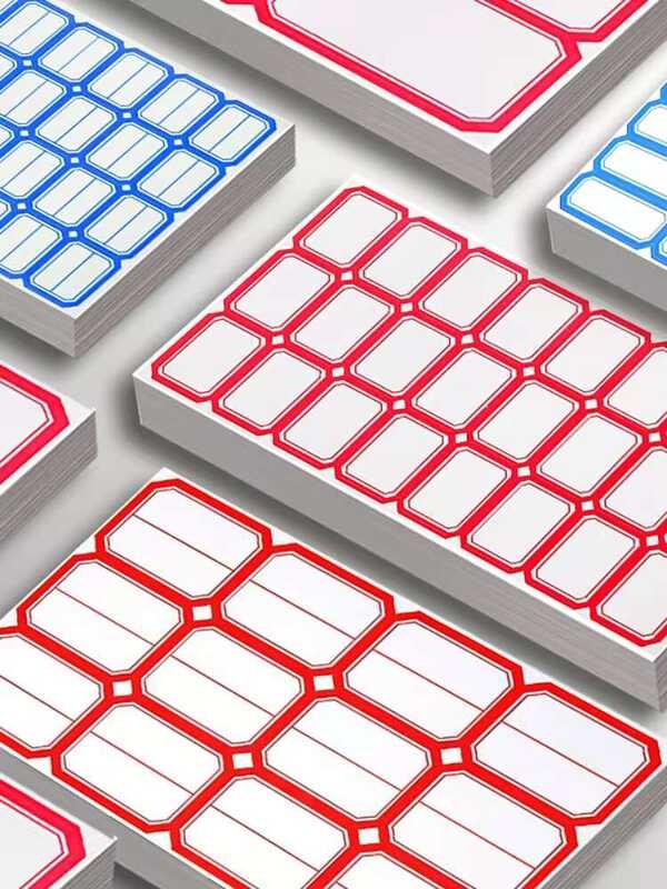 ღ Adhesive curved labels, office supplies, price tags, stickers, small ...