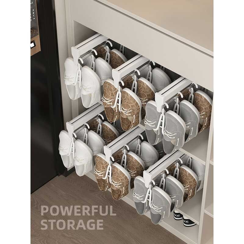 HanGao pull-out shoe rack cabinet with expandable sliding rails ...