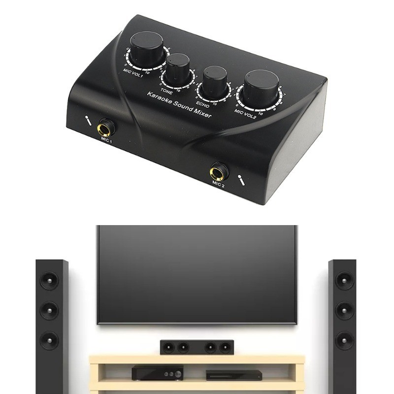 Multifunctional Audio Mixer Amplifier Portable Dual Mic Inputs for ...