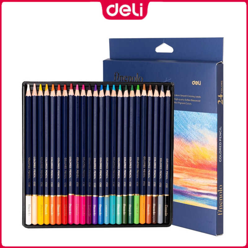 Deli 12/24Colors Coloring Pencil Finenolo Box Color Lead EC131 0ba ...