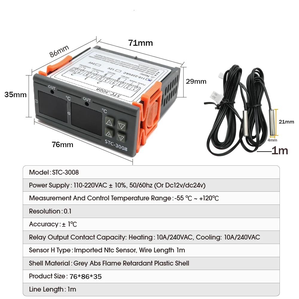 STC-3028 STC-3000 STC-3008 Digital Temperature and Humidity Controller ...