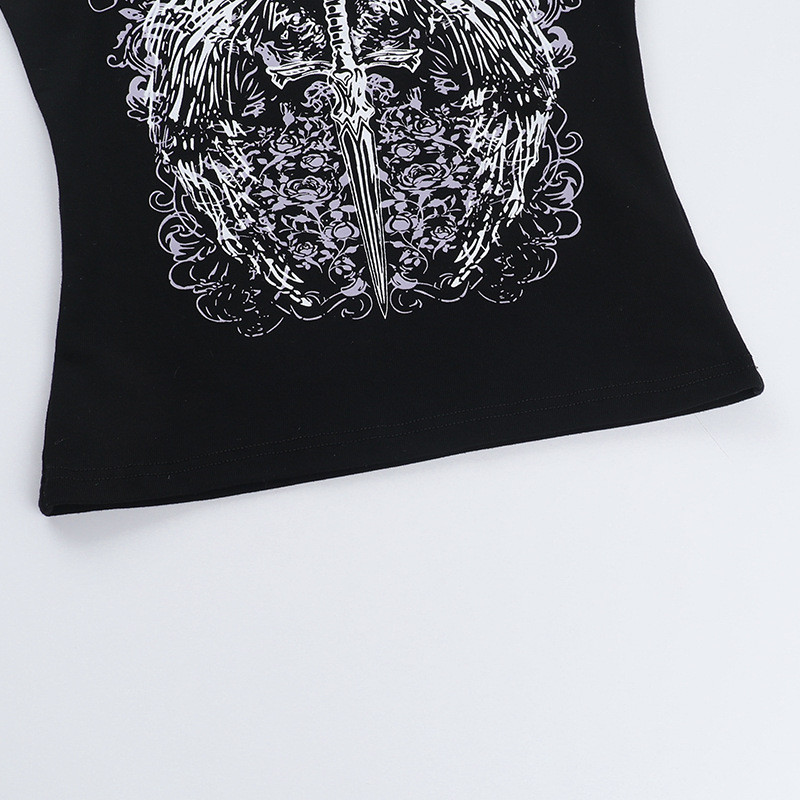 Black Gothic Pentagram Camisole Top Shirt main image 1