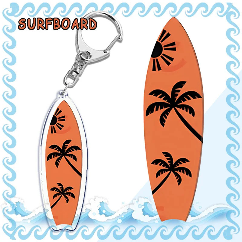 Surfing Surfboard Seaside Keychains for Accessories Bag Bicycle Pendant ...
