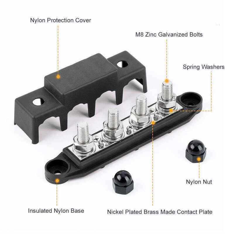 LY 12V 24V 48V 250A Positive Negative M8 M10 Bus Bar Terminal Battery ...