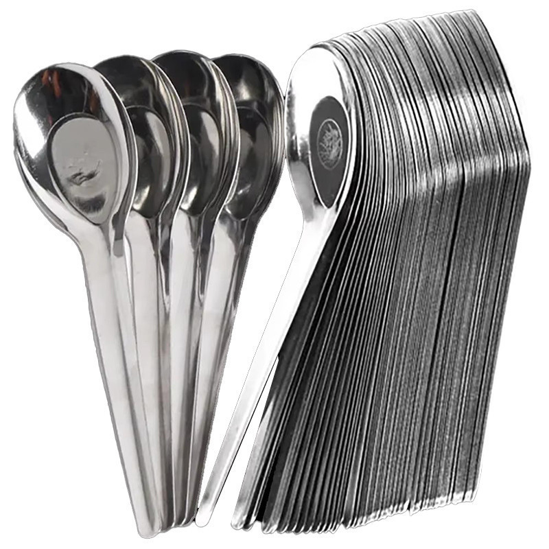 5/10/20Pcs Stainless Steel Flat Bottom Spoons /Thickened Large Capacity ...