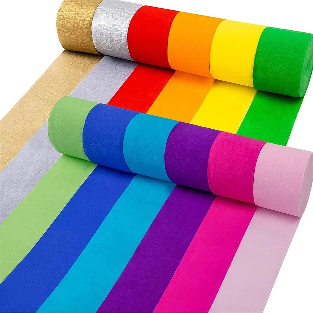 25m/Roll 4.5cm Colorful Crepe Paper Streamers Paper Streamers Tissue ...