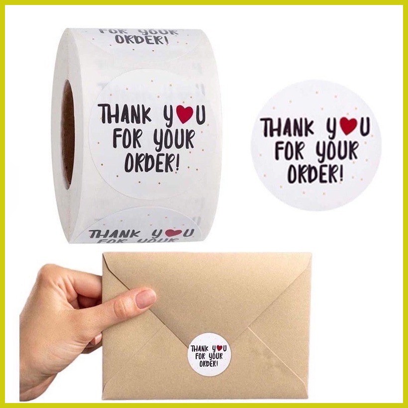 ☺ ♀ THE NEW 1Roll 500pcs Thank You Flower Round Seal Sticker Tags ...