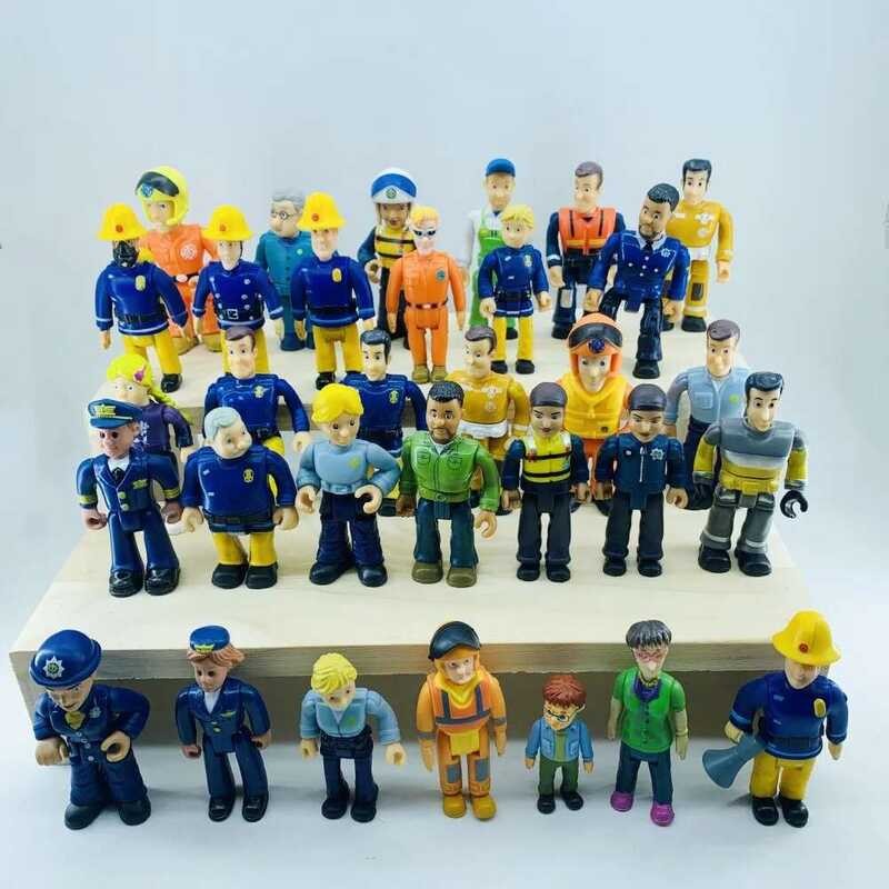 Joint 8/15Pcs Movable Fireman Sam Firewoman Collection Model Figure ...