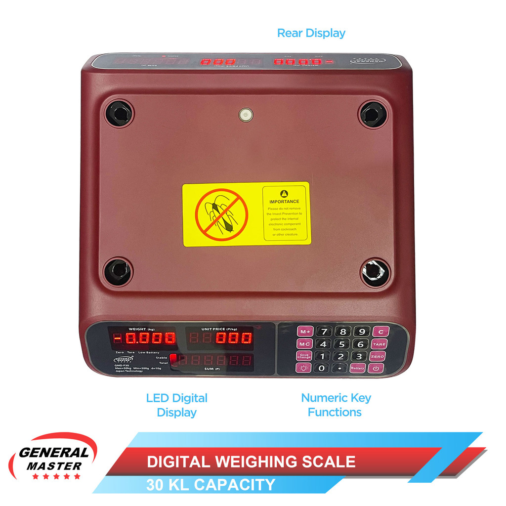 General Master Digital Weighing Scale with Price Computing Feature (30 ...