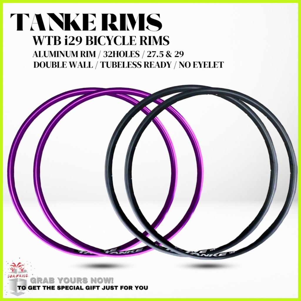 ⭐ TANKE RIM WTB Bicycle Rim（2 pieces） Double Wall NO Eyelet Mountain ...